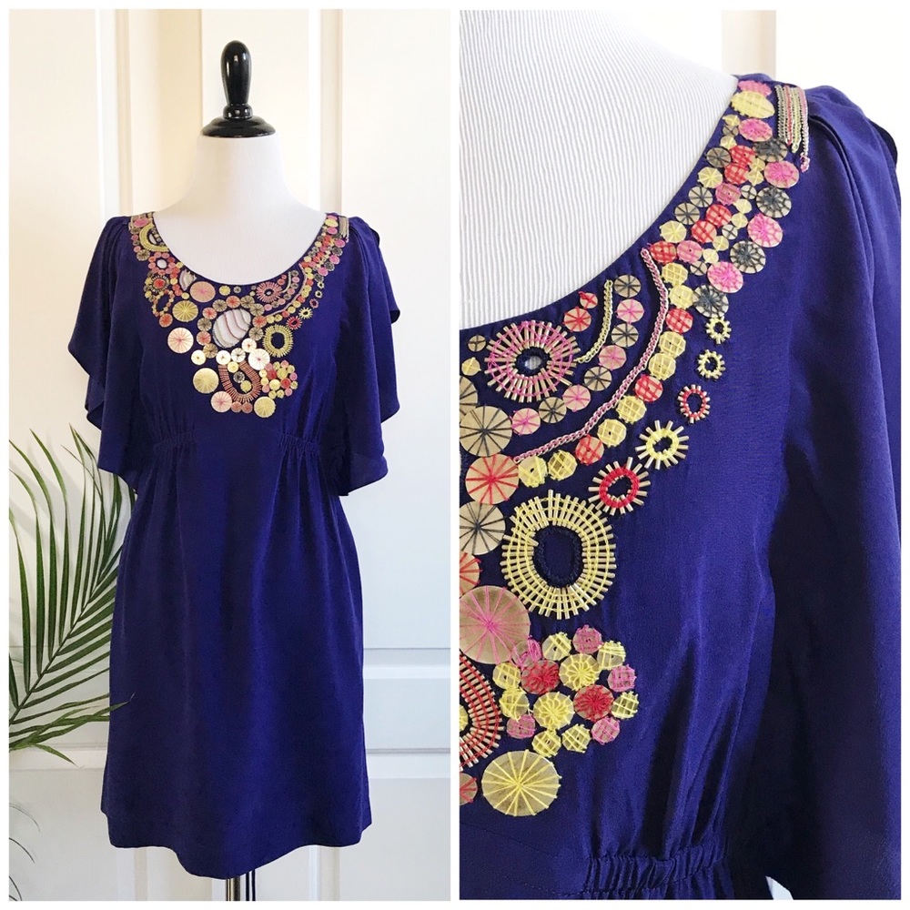 Anthropologie Yoana Baraschi Embellished Dress